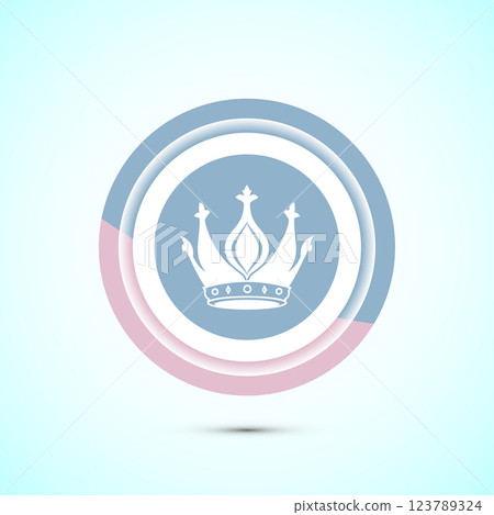 Crown icon design illustration, Royal crown sign symbol, Button design Crown icon design illustration, Royal crown sign symbol, Button design 123789324