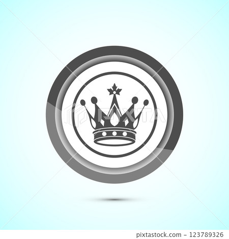 Crown icon design illustration, Royal crown sign symbol, Button design Crown icon design illustration, Royal crown sign symbol, Button design 123789326