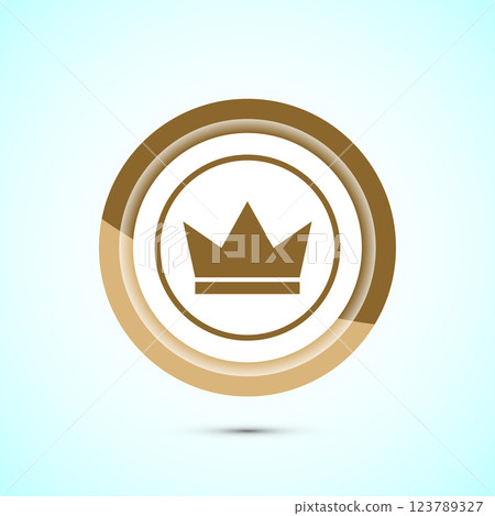 Crown icon design illustration, Royal crown sign symbol, Button design Crown icon design illustration, Royal crown sign symbol, Button design 123789327