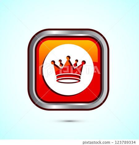 Crown icon design illustration, Royal crown sign symbol, Button design Crown icon design illustration, Royal crown sign symbol, Button design 123789334