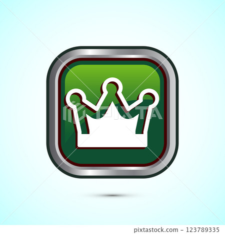 Crown icon design illustration, Royal crown sign symbol, Button design Crown icon design illustration, Royal crown sign symbol, Button design 123789335