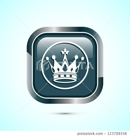 Crown icon design illustration, Royal crown sign symbol, Button design Crown icon design illustration, Royal crown sign symbol, Button design 123789336