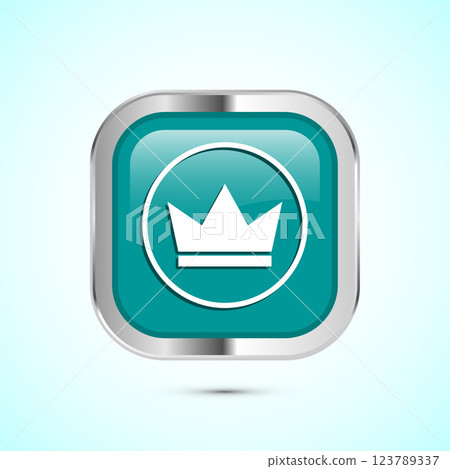 Crown icon design illustration, Royal crown sign symbol, Button design Crown icon design illustration, Royal crown sign symbol, Button design 123789337