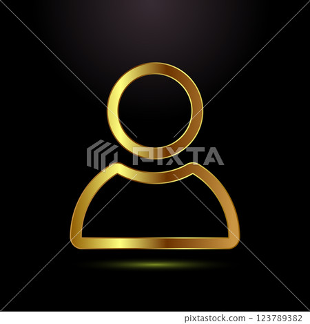 User profile icon design illustration, User profile avatar, gold color style User profile icon design illustration, User profile avatar, gold color style 123789382
