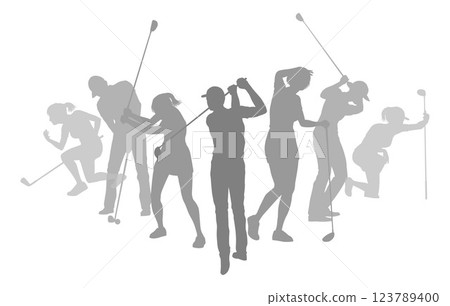 Golfers Golfing Silhouette Golf People Silhouettes Golfers Golfing Silhouette Golf People Silhouettes 123789400