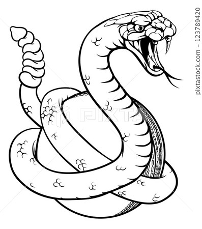 Rattlesnake Cricket Ball Animal Sports Team Mascot Rattlesnake Cricket Ball Animal Sports Team Mascot 123789420