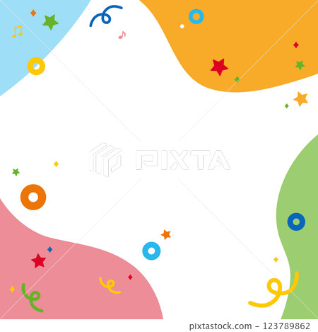 色彩鮮豔、流行的可愛幾何框架背景 123789862