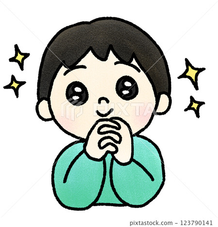 Hand-drawn illustration of a man with a sparkling gaze Hand-drawn illustration of a man with a sparkling gaze 123790141