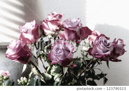 Romantic bouquet of beautiful fresh roses Romantic bouquet of beautiful fresh roses 123790323
