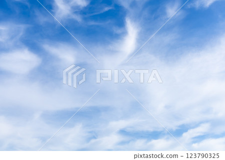 Beautiful blue sky with a white clouds 123790325