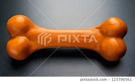 Bone for a dog resting on a flat surface ready for playtime or treat time 123790561