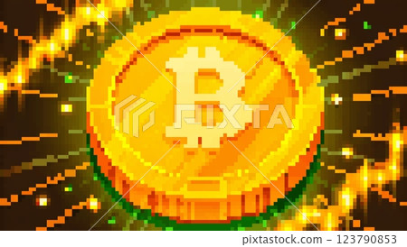 Pixel Bitcoin: The Digital Gold of the Future Pixel Bitcoin: The Digital Gold of the Future 123790853