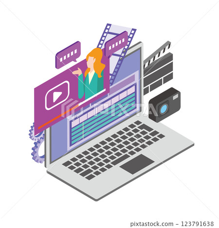 影片編輯插圖 123791638