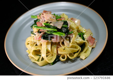 Pasta with Genoa sauce 123791686