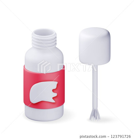 3D Plastic white bottle with stationery corrector 3D Plastic white bottle with stationery corrector 123791726