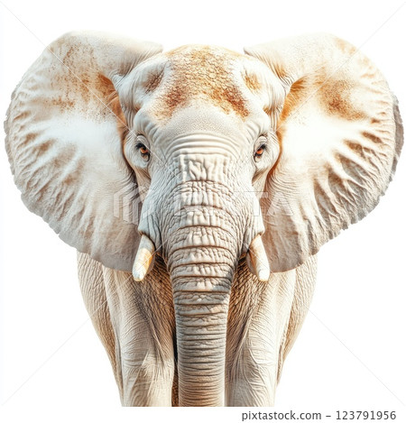 Majestic elephant standing tall and proud with large ears and a strong trunk in a natural habitat setting 123791956