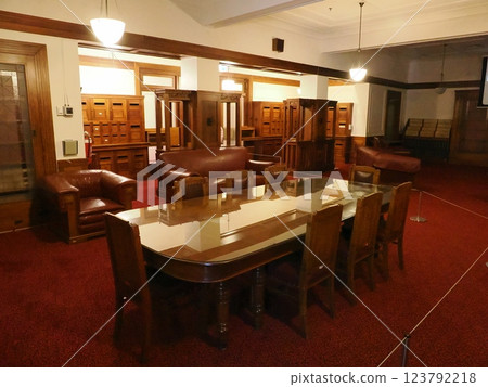 Former House of Representatives chamber in the Old Australian Parliament House, Canberra, Australia 123792218