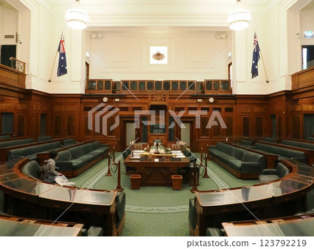 Former House of Representatives chamber in the Old Australian Parliament House, Canberra, Australia 123792219