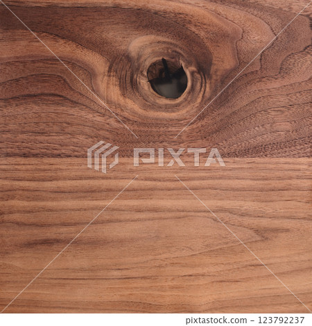 Texture of sanded raw black walnut wood without finish 123792237