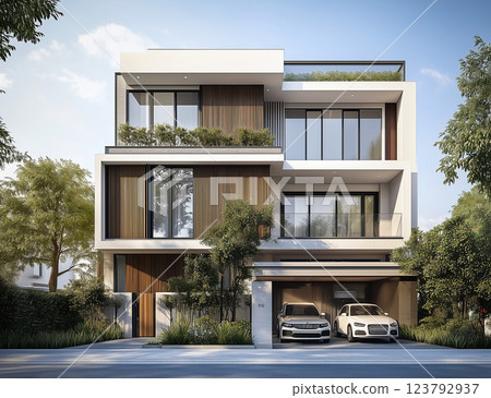 房屋圖片:現代獨立式住宅 房屋圖片:現代獨立式住宅 123792937