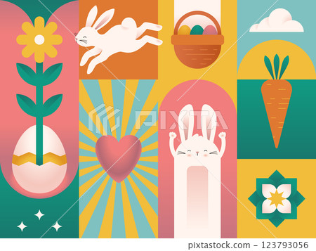 Modern Easter Geometric Seamless Pattern 123793056