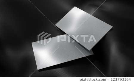 Mockup showing two blank business cards on dark textured background, ideal for branding, identity presentation, and design showcase 123793194