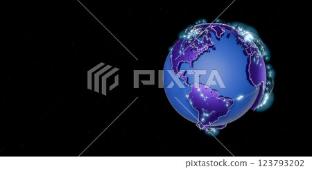 Glowing digital Earth hologram with blue continents, futuristic technology, global network connections, modern cyberspace, high-tech communication, worldwide data transfer Glowing digital Earth hologram with blue continents, futuristic technology, global network connections, modern cyberspace, high-tech communication, worldwide data transfer 123793202