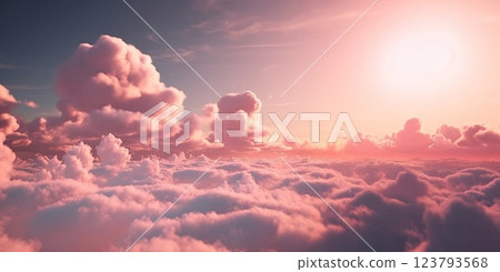 Abstract soft pink clouds in summers sky background.Landscape.AI Generative. 123793568