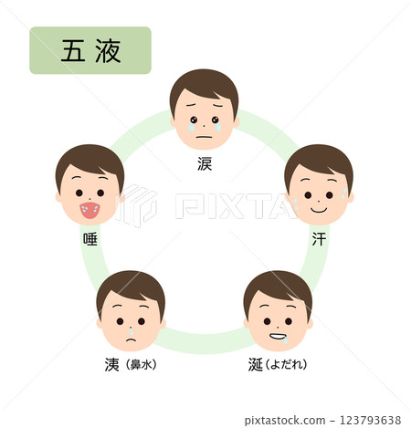 東方醫學：人體生理病理的五行分類：五液 123793638