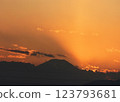 The shadow of Mt. Fuji reflected in the sunset clouds The shadow of Mt. Fuji reflected in the sunset clouds 123793681