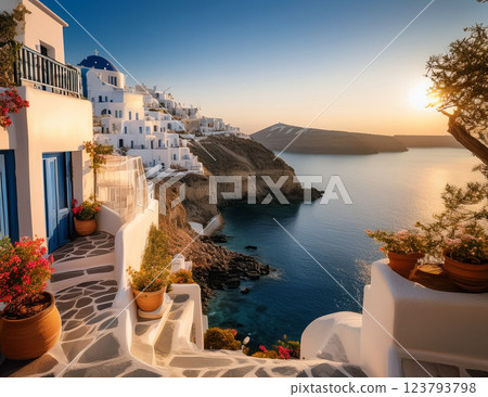 a town with ocean view 123793798