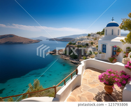 a town with ocean view 123793806
