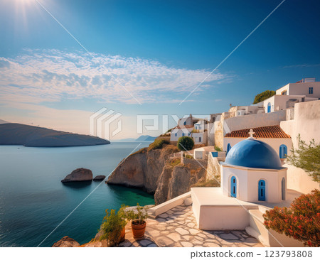 a town with ocean view 123793808