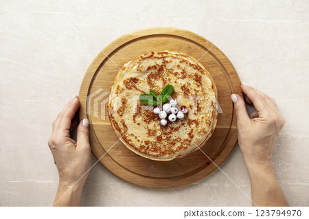 Homemade Crepes pancakes Homemade Crepes pancakes 123794970