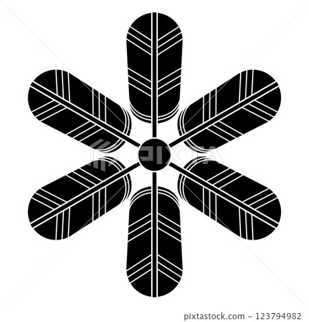 This is the family crest. It is called the six-winged hawk wheel. 123794982