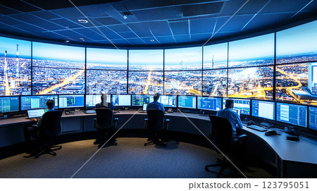 A control center that monitors the city 123795051