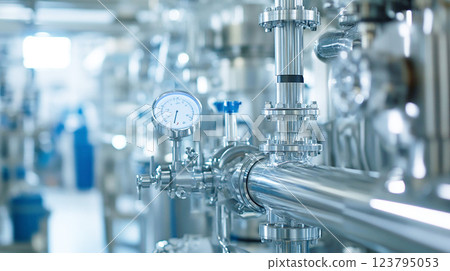 Factory piping system and pressure gauge Factory piping system and pressure gauge 123795053