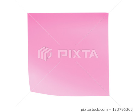 Pink sticky note 123795363