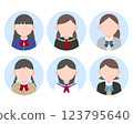 Simple icon set of schoolgirls 123795640