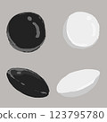 Hand-drawn illustration of go stones 123795780