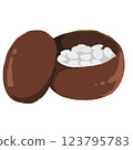 Hand-drawn illustration of a go board with white go stones 123795783