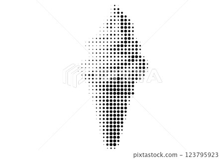 Halftone Ice Cream Cone in Black and White 123795923