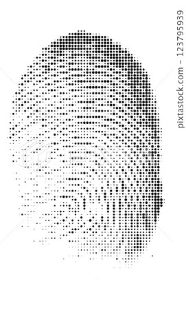 Halftone Fingerprint in Black and White 123795939