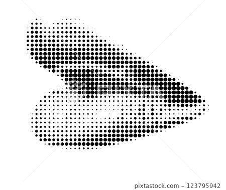 Halftone Lips in Side View Black and White Halftone Lips in Side View Black and White 123795942