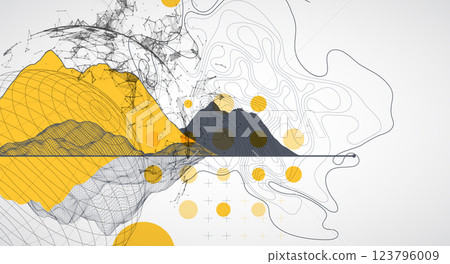 Abstract image of a wireframe sphere with a plexus effect. Science and technology creative theme. Vector. Abstract image of a wireframe sphere with a plexus effect. Science and technology creative theme. Vector. 123796009