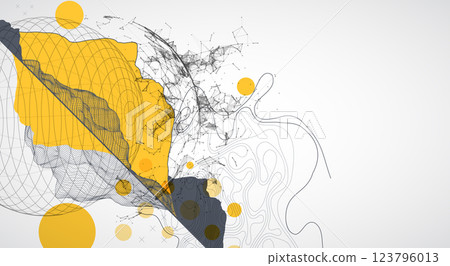 Abstract image of a wireframe sphere with a plexus effect. Science and technology creative theme. Vector. Abstract image of a wireframe sphere with a plexus effect. Science and technology creative theme. Vector. 123796013