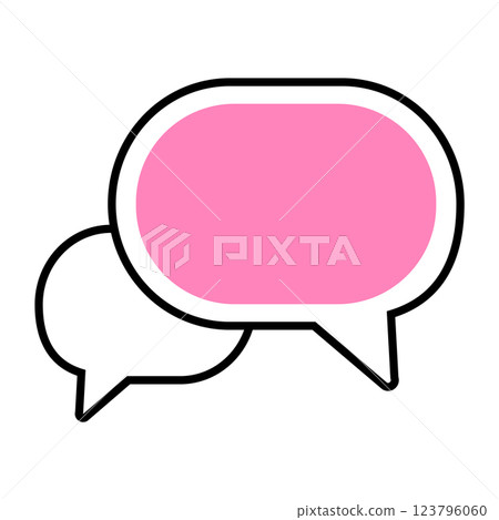 Speech bubbles representing communication between two individuals in a digital format Speech bubbles representing communication between two individuals in a digital format 123796060