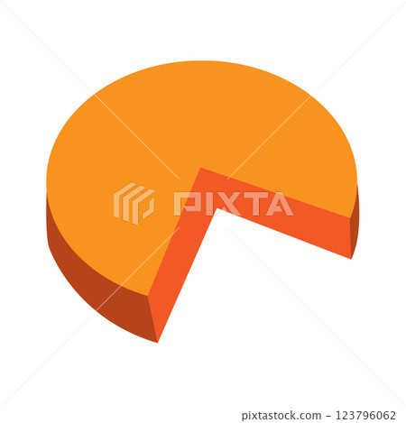 Bright orange pie chart section showcases data representation for visual analysis Bright orange pie chart section showcases data representation for visual analysis 123796062