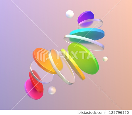 3D shapes. Abstract glass color objects. Art circle elements. Modern light graphic glassmorphism. Geometric figures composition. Render discs and pearl spheres. Vector gradient background 3D shapes. Abstract glass color objects. Art circle elements. Modern light graphic glassmorphism. Geometric figures composition. Render discs and pearl spheres. Vector gradient background 123796350