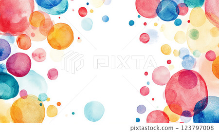 Polka dot watercolor background Generative AI 123797008